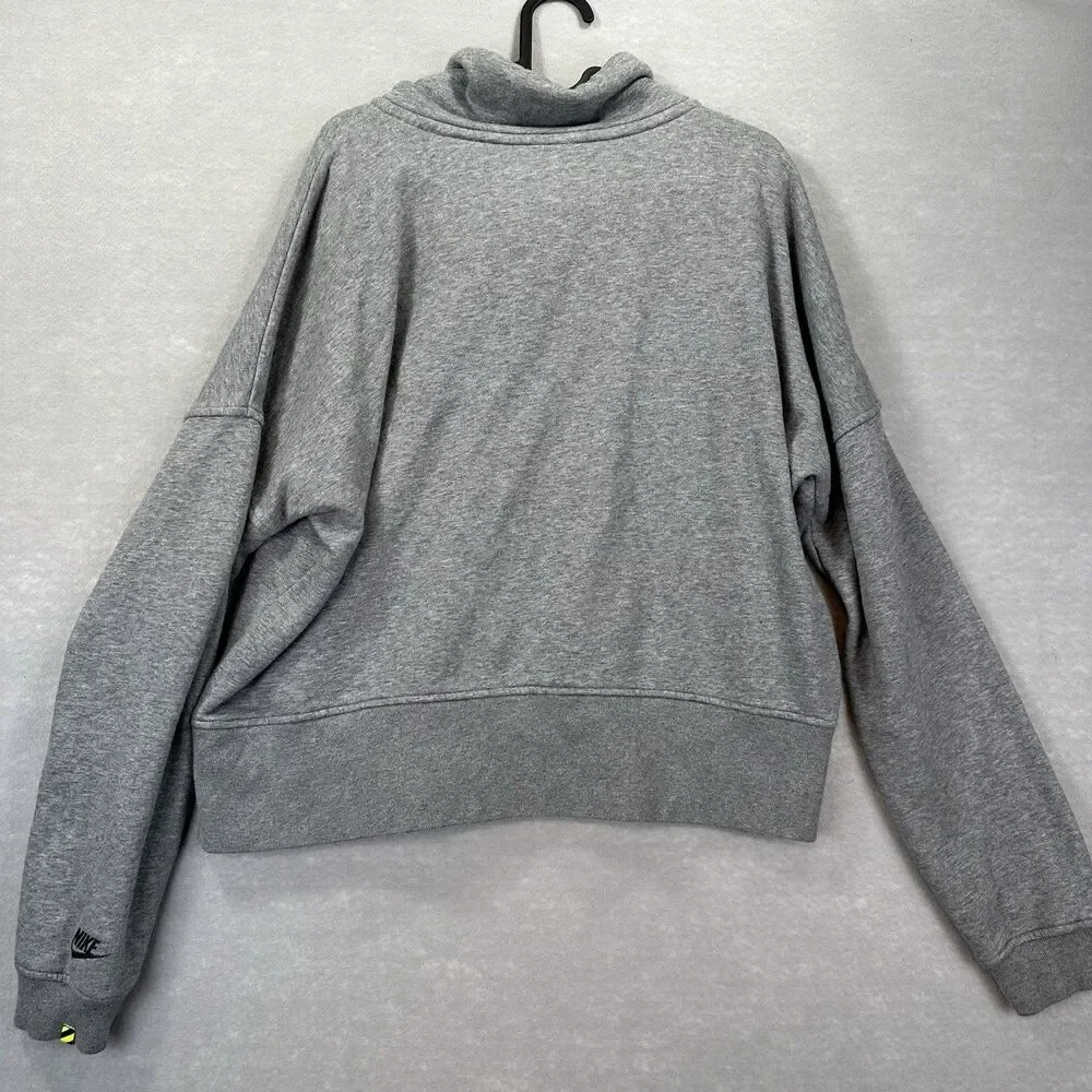 Nike Women’s  XL‎ Gray 1/2 Zip Fleece Pullover Track & Field Athlete Cropped